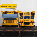 School Bus Custom Pillow Stop When Red Lights Flash Personalized Gift