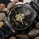 United States Army Black And Gold Watch Duty Honor Country US Army Watch Personalized Soldier Gift