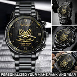 U.S. Air Force Veteran Watch Proudly Served Air Force Veteran Black Waist Watch Custom Gift For Soldier