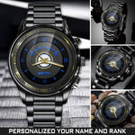 U.S Navy Fashion Watch Proud Navy Black Fashion Watch Custom Your Name And Rank