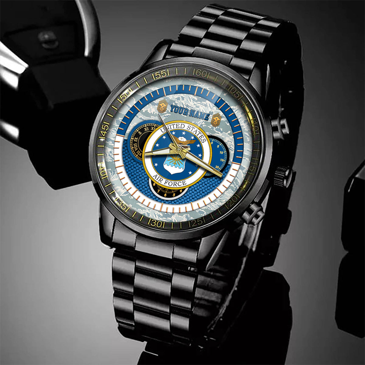 U.S. Air Force Watch Proud Air Force Military Black Fashion Watch Personalized Military Gift