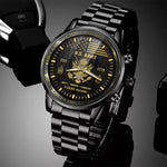 U.S. Army Emblem Black Gold Watch United States Army Est. 1775 Fashion Watch Personalized Soldier Gift