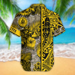 United States Army Hawaiian Shirt Black Yellow Floral Military Tropical Shirt Personalized US Army Gift