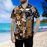 US Soldier Hawaiian Shirt Brown Tropical Military Hawaiian Shirt Personalized Soldier Gift