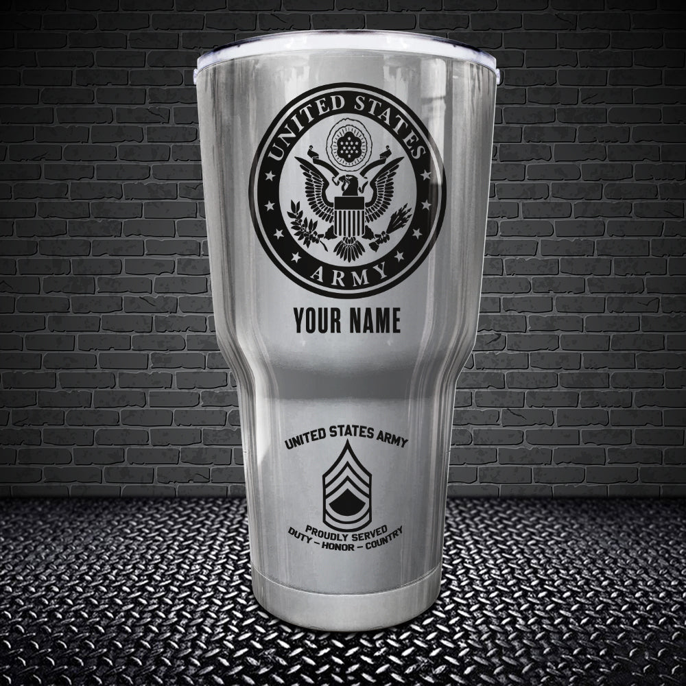 Silver Army Tumbler Emergency Drinking Water Military Tumbler Personalized Solider Gift