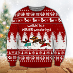 Wiener Custom Ugly Wool Sweater Dachshund Through The Snow Personalized Gift Dog Lover