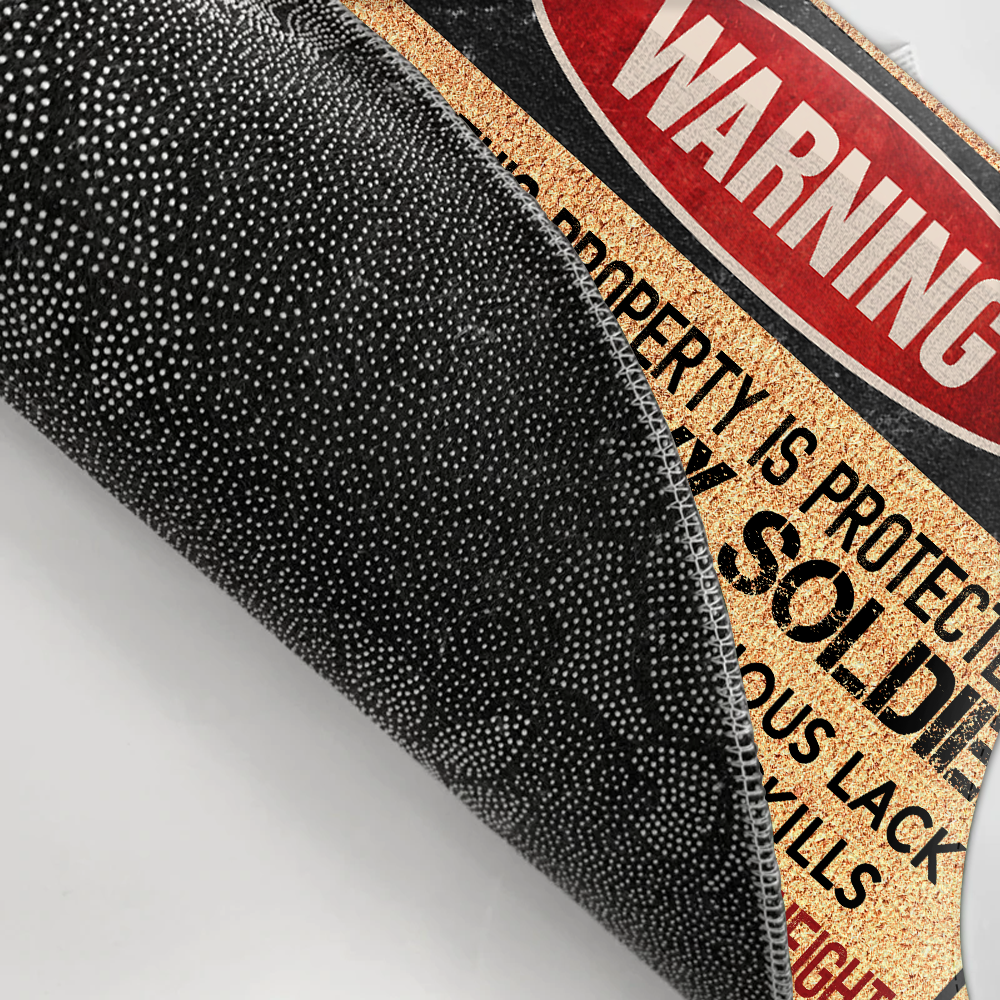 Veteran Custom Doormat Warning Property Protected Lack Negotiating Skills But Hell In A Gunfight Personalized Gift