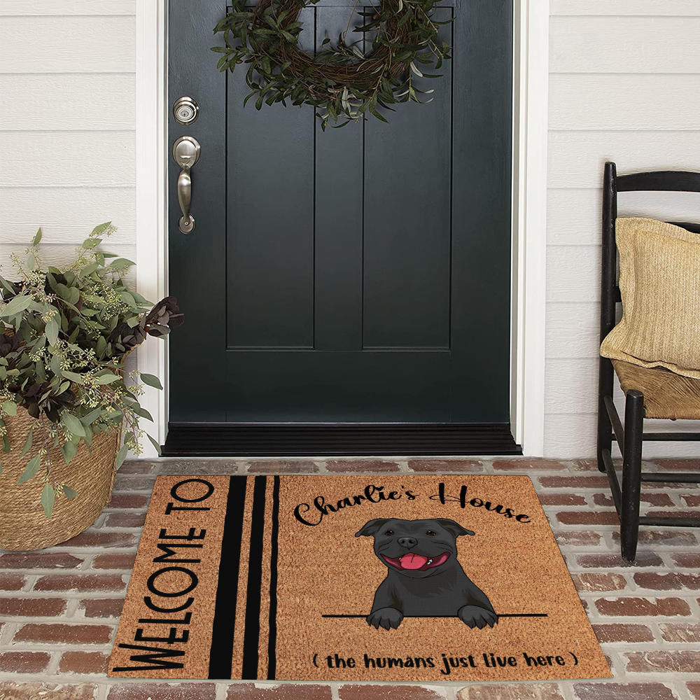 Customizable Dog Lovers Door Mat Welcome To Dog's House Housewarming Gift Personalized Gift