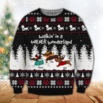 Wiener Custom Ugly Wool Sweater Dachshund Through The Snow Personalized Gift Dog Lover