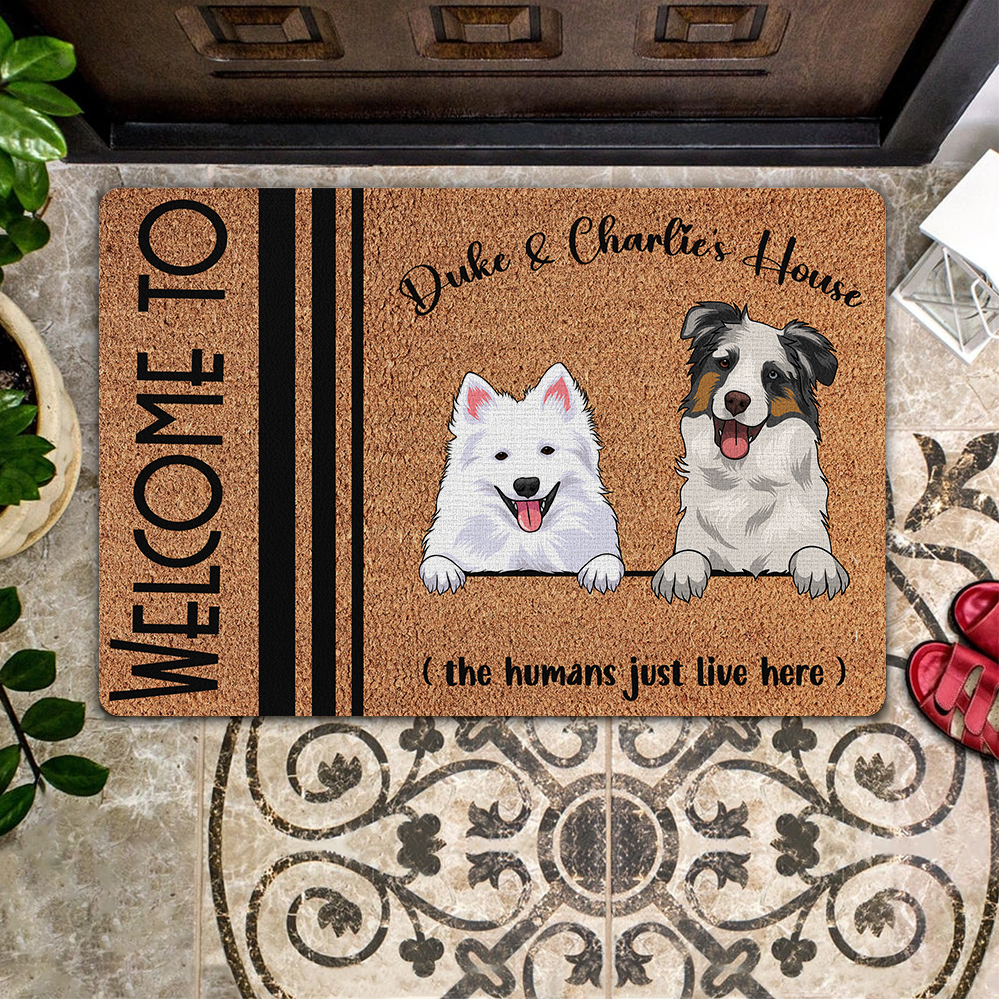 Customizable Dog Lovers Door Mat Welcome To Dog's House Housewarming Gift Personalized Gift