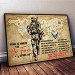 Veteran Custom Poster Home Is Where The Air Force Send Us Personalized Gift