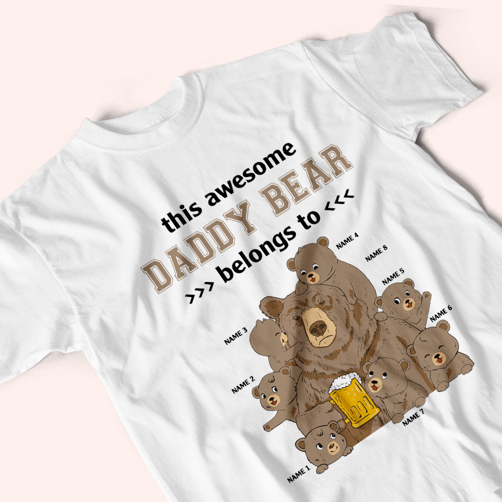 Dad Custom Shirt This Awesome Papa Bear Belongs To Personalized Father's Day Gift