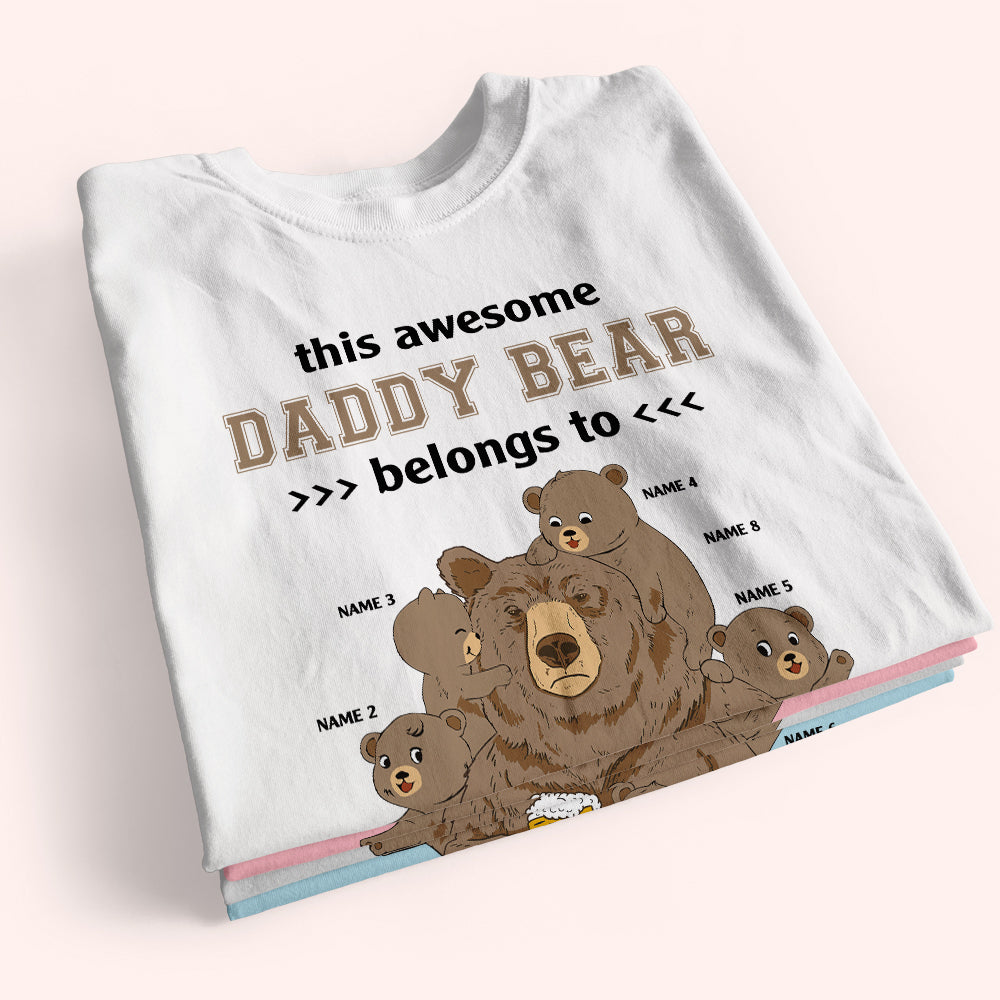 Dad Custom Shirt This Awesome Papa Bear Belongs To Personalized Father's Day Gift