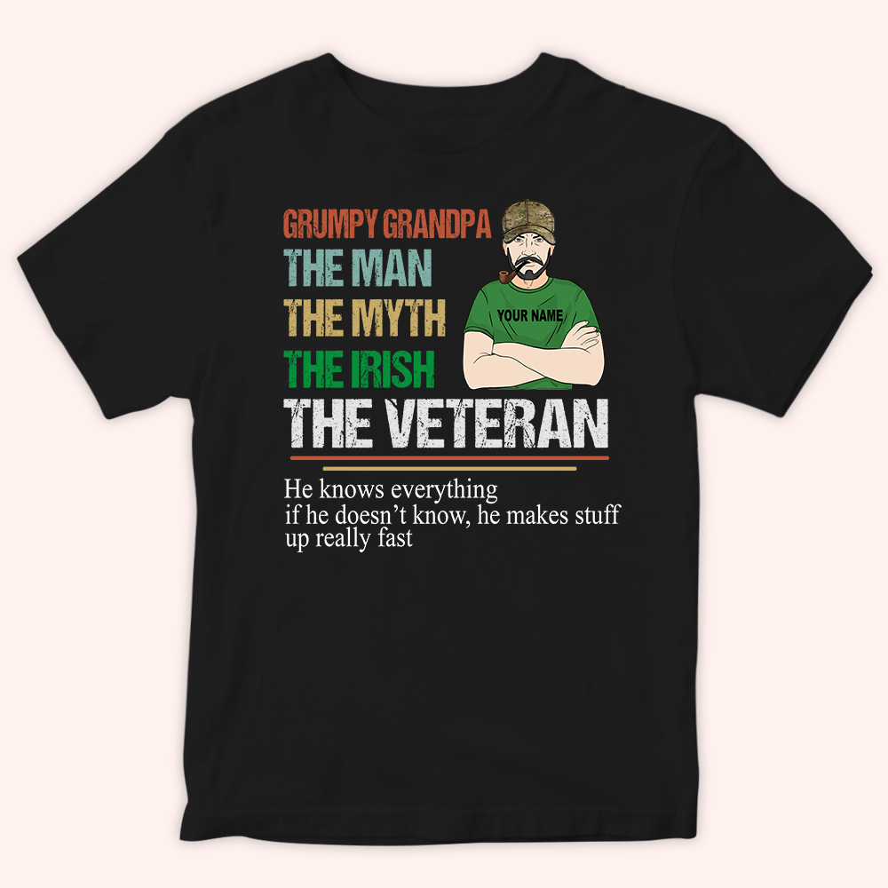 Veteran Custom Shirt The Man The Myth The Irish The Veteran Personalized Gift