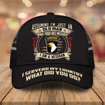 Veteran Custom Cap Assuming I'm Just An Old Man Was Your First Mistake Personalized Gift