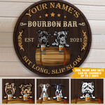 Dog Custom Sign Whiskey Bar Sit Long Slip Low Personalized Gift