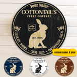 Easter Rabbit Custom Wood Sign Cottontail's Candy Company Personalized Gift