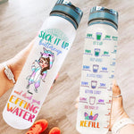 Unicorn Custom Tracker Bottle Suck It Up Buttercup Drink Your Effin Water Personalized Gift