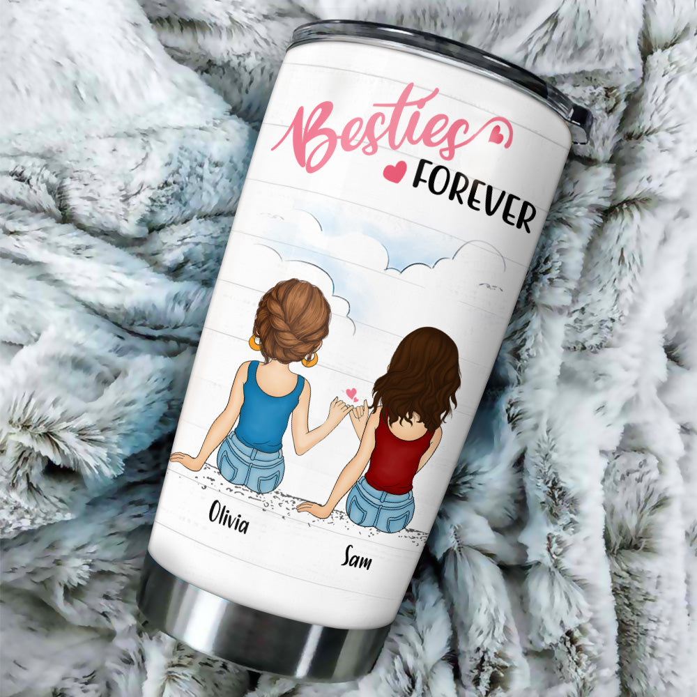 Bestie Custom Tumbler Because Of You I Laugh A Little Harder Personalized Best Friend Gift
