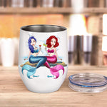 Mermaid Custom Wine Tumbler Are We Drunk Bitch We Might Be Personalized Best Friend Gift