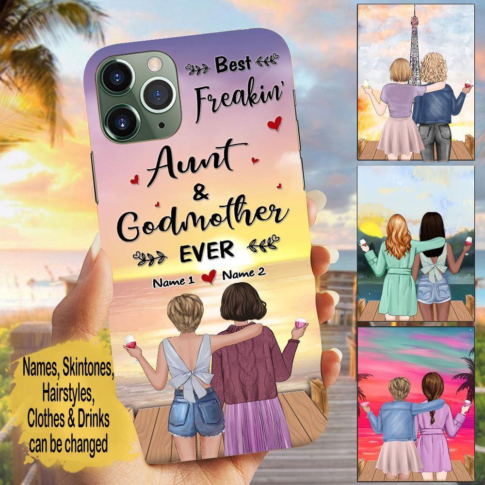 Auntie Mother's Day Custom Phonecase Best Aunt And Godmother Ever Personalized Gift - PERSONAL84
