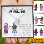 Bestie Custom Necklace The Knot Of Friendship No Matter Where Personalized Gift - PERSONAL84