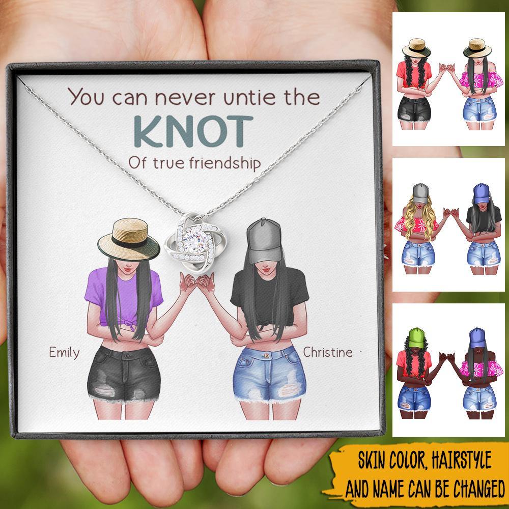 Bestie Custom Necklace You Can Never Untie The Knot Of True Friendship Personalized Gift - PERSONAL84