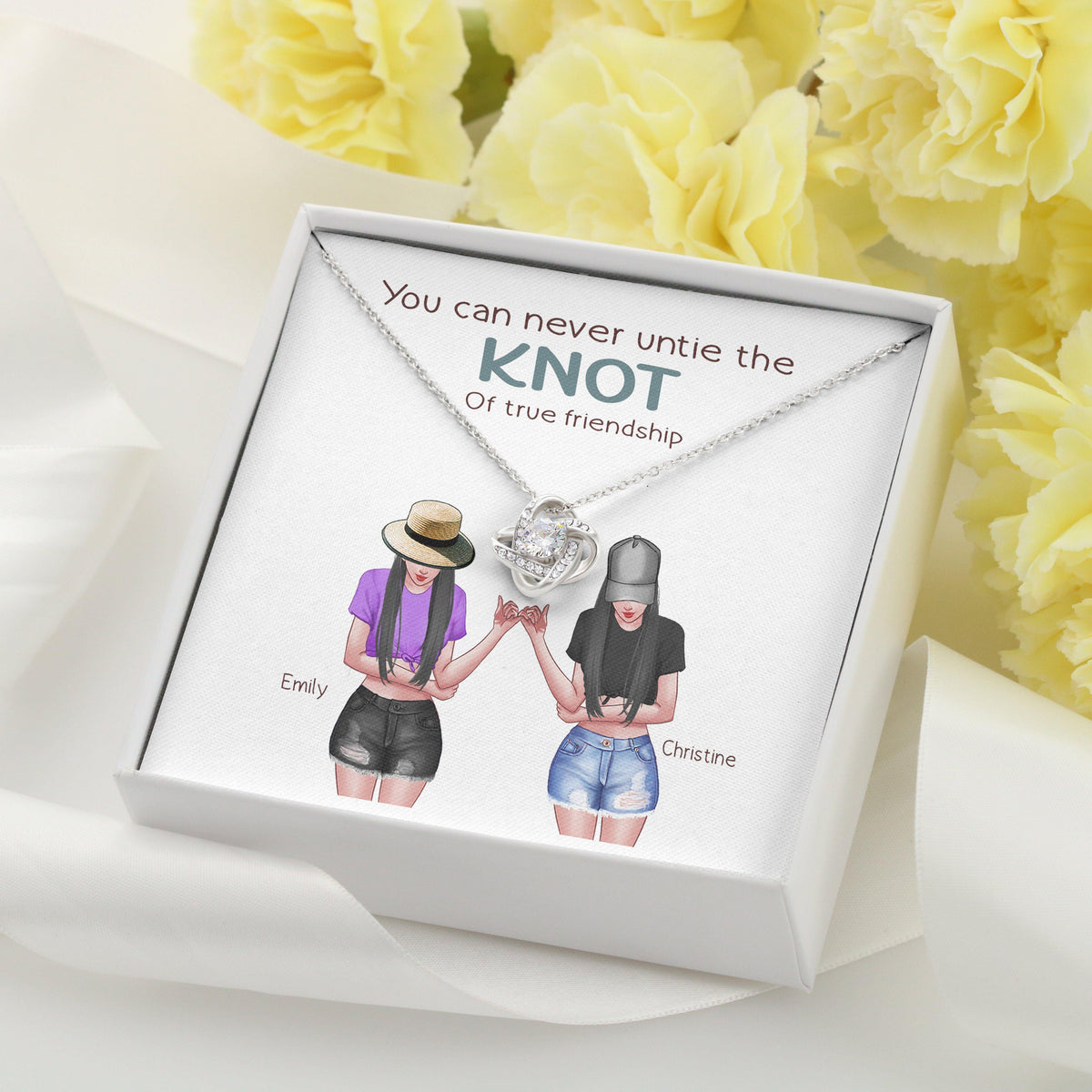 Bestie Custom Necklace You Can Never Untie The Knot Of True Friendship Personalized Gift - PERSONAL84