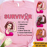 Breast Cancer Custom Shirt Survivor Cancer Butt Kicker Personalized Gift - PERSONAL84