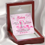 Breast Cancer Sibling Custom Necklace Sister Don't Let Sisters Fight Cancer Alone Personalized Gift - PERSONAL84