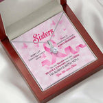 Breast Cancer Sibling Custom Necklace Sister Don't Let Sisters Fight Cancer Alone Personalized Gift - PERSONAL84