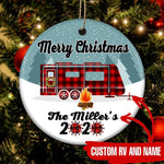 Camping Circle Ornament Personalized Name And RV Merry Christmas - PERSONAL84