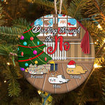 Cat Circle Ornament Personalized Name And Color Dashing Through The No - PERSONAL84