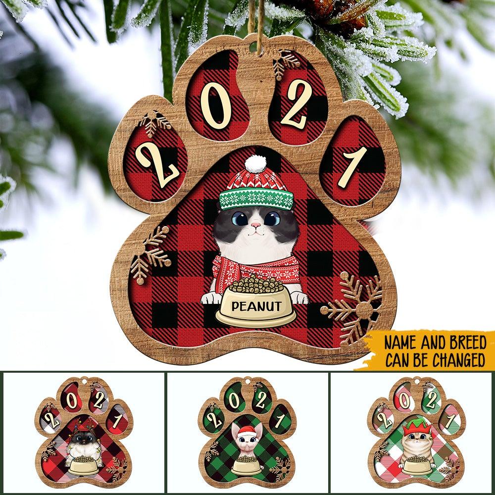 Cat Custom Ornament 2021 Christmas Cat Paw Personalized Gift - PERSONAL84