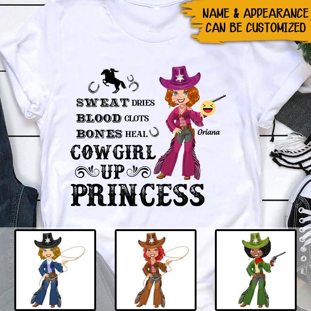 Cowgirl Horse Lovers Custom T Shirt Cowgirl Up Princess Personalized Gift - PERSONAL84
