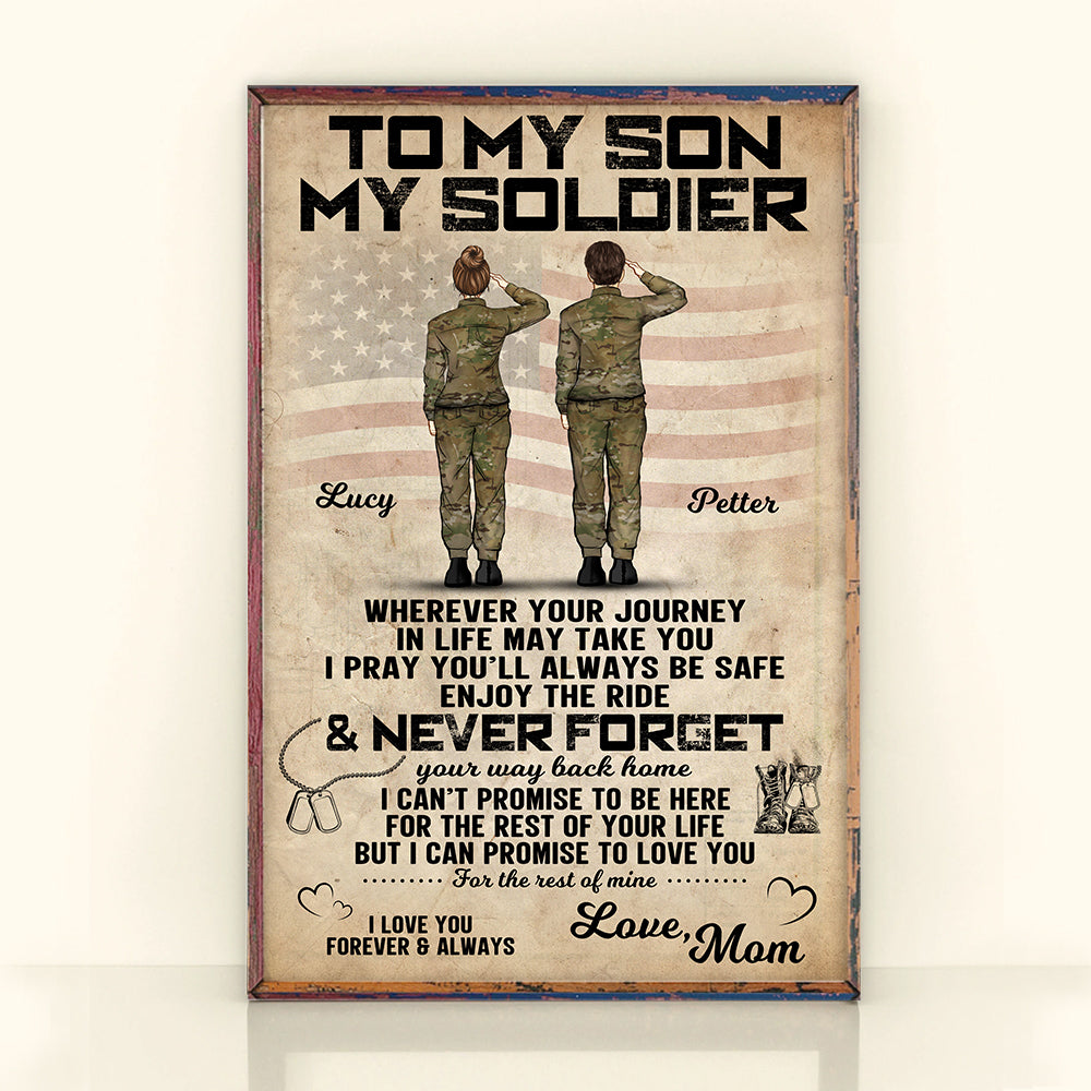 Soldier's Mom Custom Poster To My Son Personalized Gift