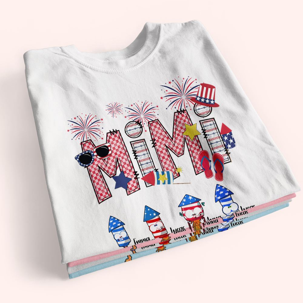 Grandma Custom Shirt Happy Fourth Of July Personalized Gift