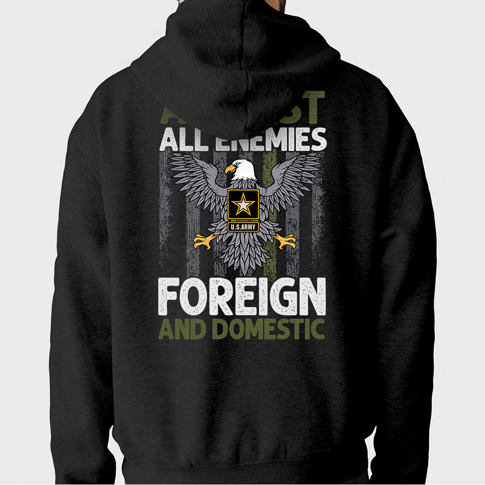 Veteran Custom Shirt Against All Enemies Foreign And Domestic Personalized Gift