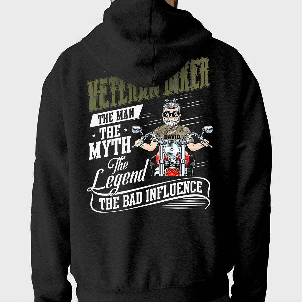 Veteran Biker Custom Shirt The Man The Myth The Legend The Bad Influence Personalized Gift