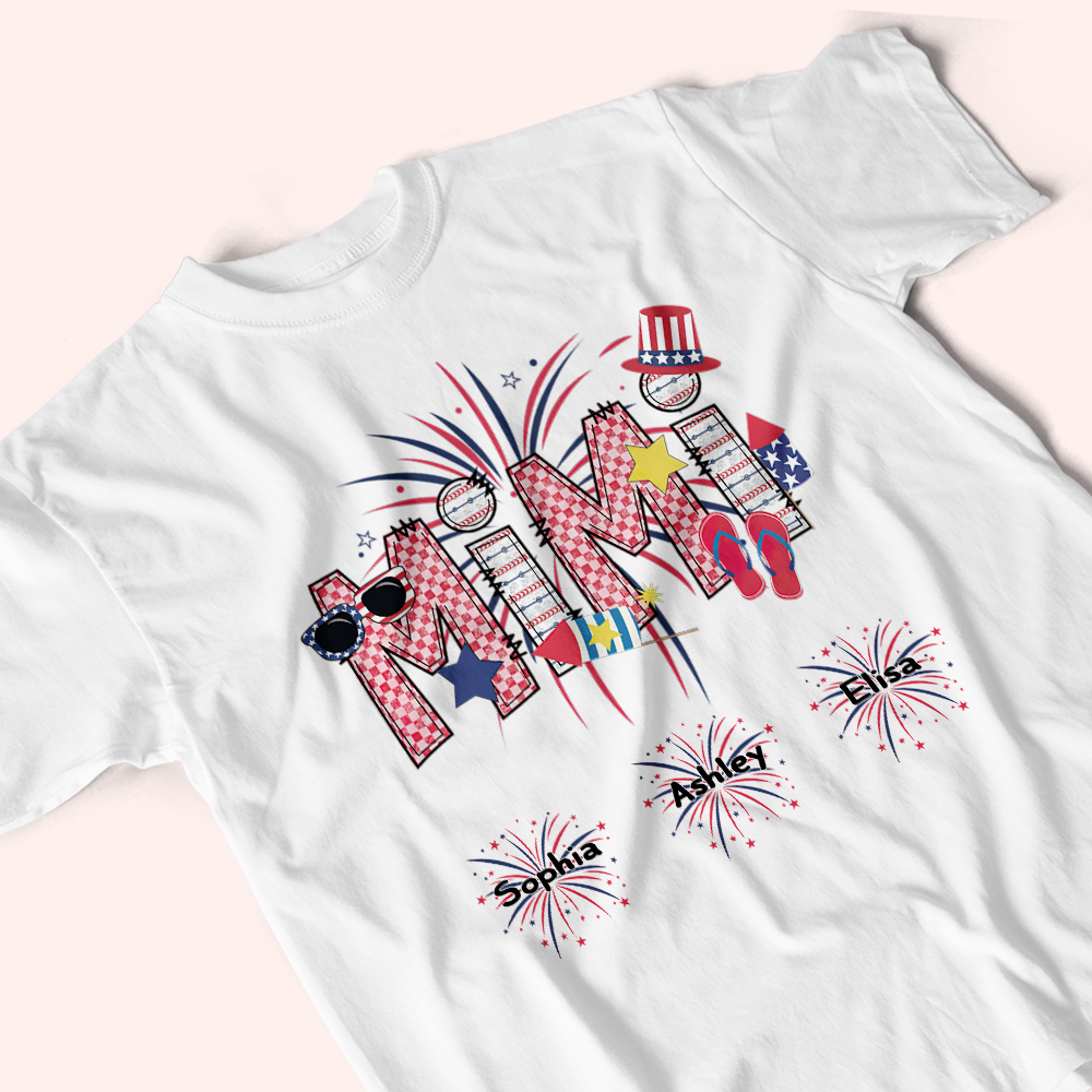 Grandma Custom Shirt Happy Fourth Of July Personalized Gift