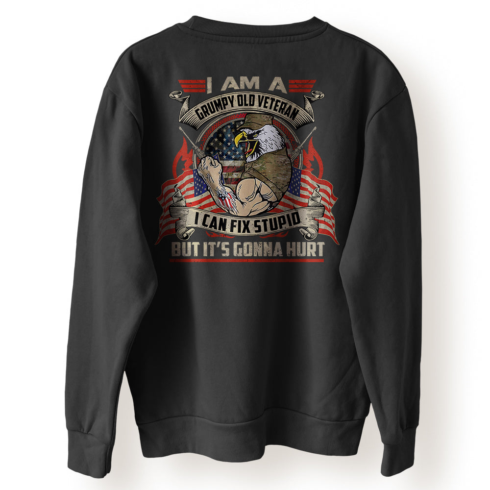 Veteran Custom Shirt I Am A Grumpy Old Veteran I Can Fix Stupid Personalized Gift