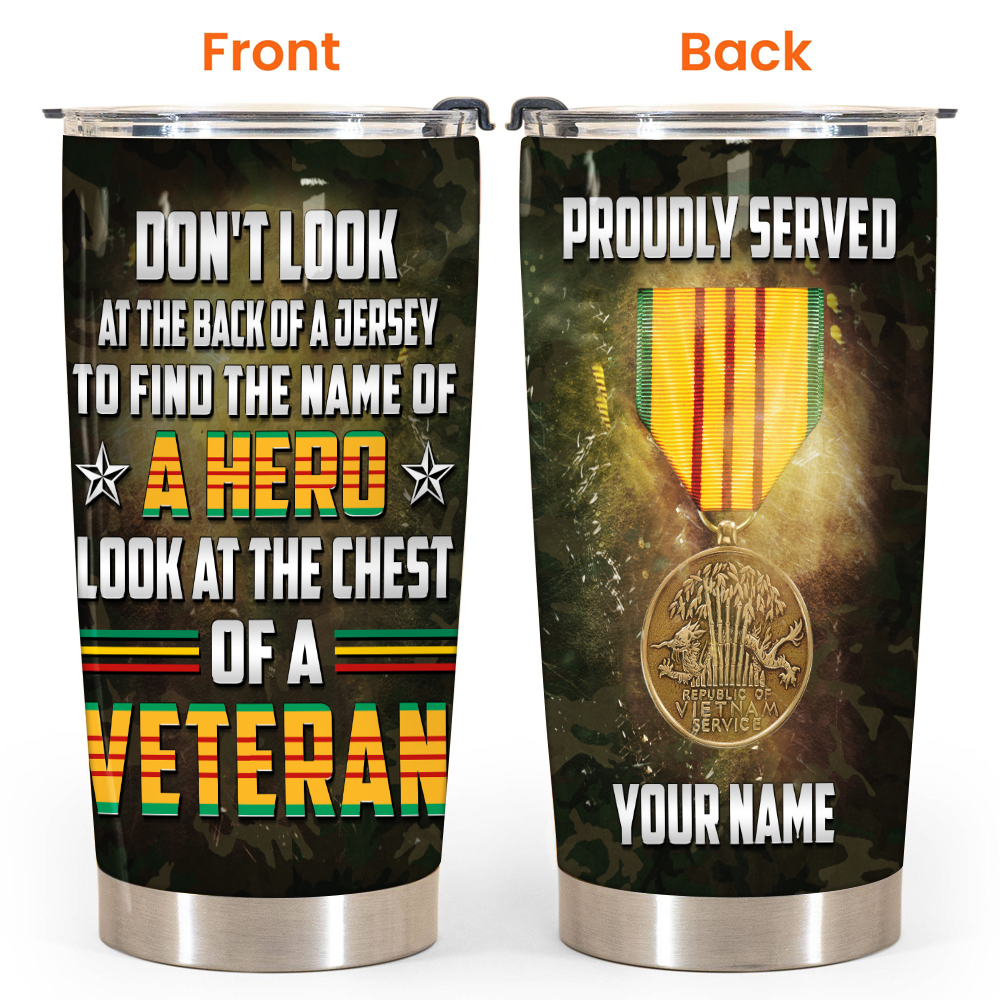 Vietnam Veteran Custom TumblerProudly Served Personalized Gift