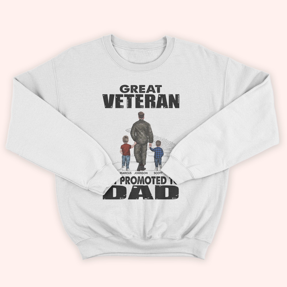 Veteran Custom Shirt Great Dads Get Promoted To Grandpas Personalized Gift