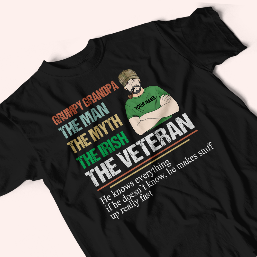 Veteran Custom Shirt The Man The Myth The Irish The Veteran Personalized Gift