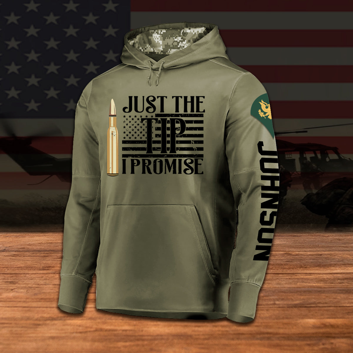 Veteran Custom Hoodie Just The Tip I Promise Personalized Gift