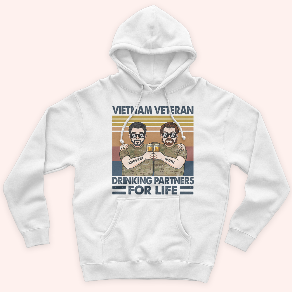 Vietnam Veteran Custom Shirt Drinking Partners For Life Personalized Gift