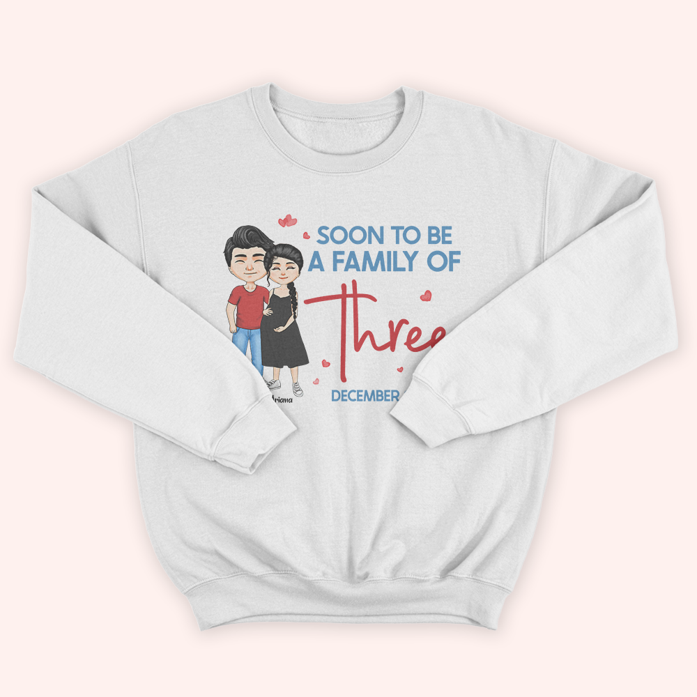 Soon To Be A Family Of Three Custom Shirt Personalized Gift For Her