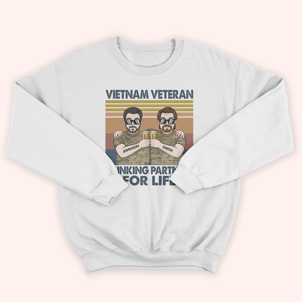 Vietnam Veteran Custom Shirt Drinking Partners For Life Personalized Gift
