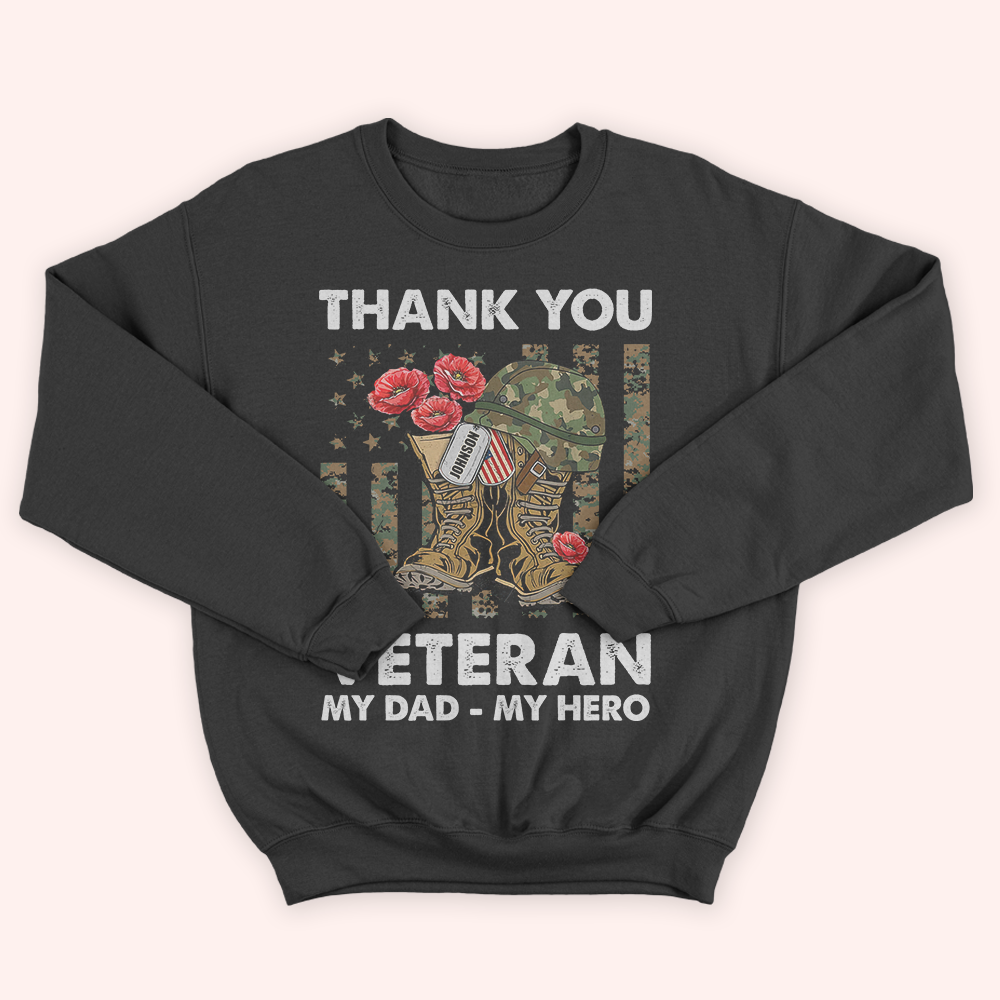 Thank You Veteran Custom Shirt Personalized Gift for Veterans Day
