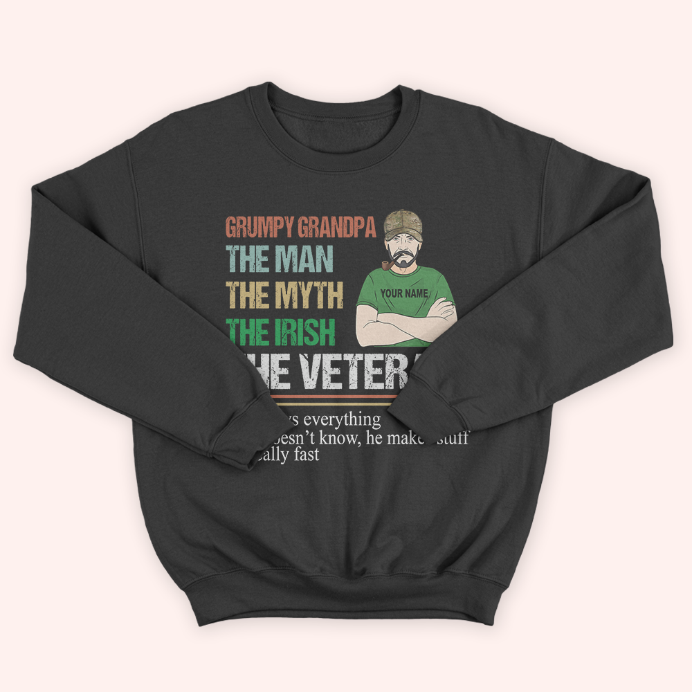 Veteran Custom Shirt The Man The Myth The Irish The Veteran Personalized Gift